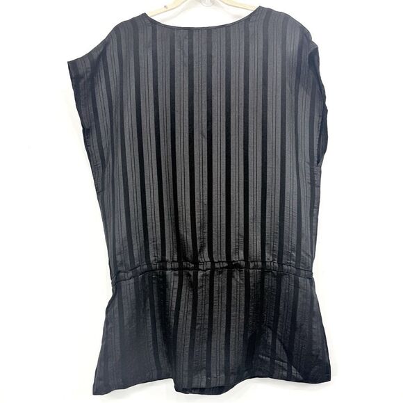 Forenza The Limited Black Sleeveless Shimmer Stripe Tunic Vest Top NEW - Picture 6 of 13